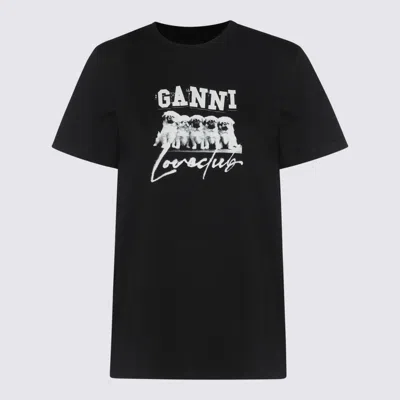 Shop Ganni T-shirts And Polos Black