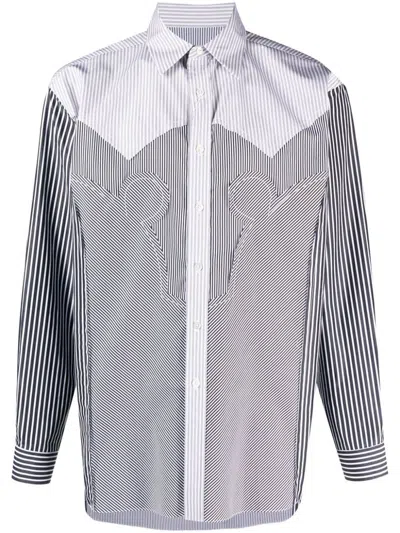 Shop Maison Margiela Classic Striped Shirt In Blu E Bianco