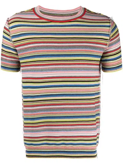 Shop Maison Margiela Striped T-shirt In Multicolour