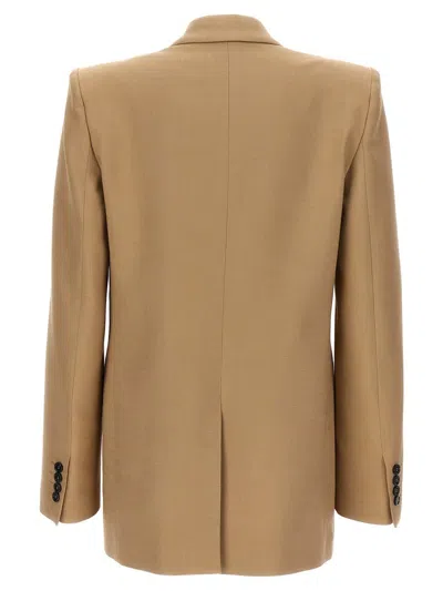 Msgm Double-breasted Blazer In Beige