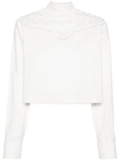 Shop Philosophy Di Lorenzo Serafini Broderie Anglaise Blouse In White