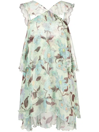 Shop Stella Mccartney 'lady Garden' Floral Dress In Multicolour