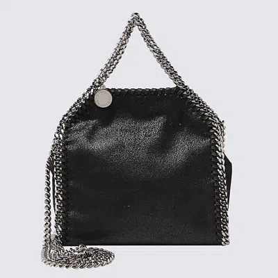 Shop Stella Mccartney Black Faux Leather Tiny Falabella Tote Bag