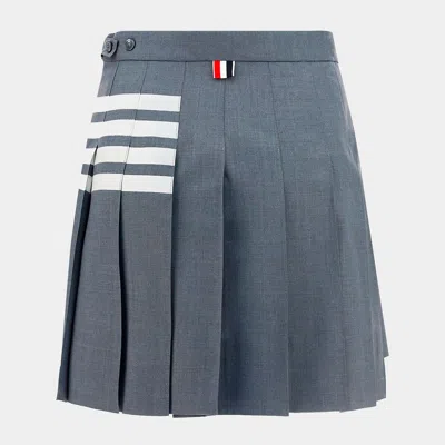 Shop Thom Browne Grey And White Wool Skirt In Med Grey