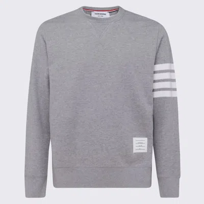 Shop Thom Browne Light Grey Cotton 4-bar Sweatshirt