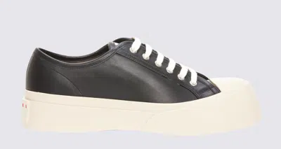 Shop Marni Black Leather Pablo Sneakers