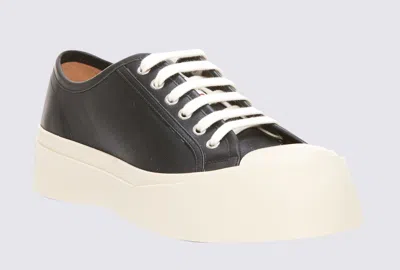 Shop Marni Black Leather Pablo Sneakers