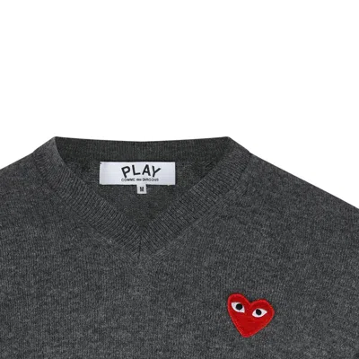 Shop Comme Des Garçons Play Comme Des Garcons Play Sweaters In Med Gray