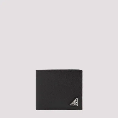 Shop Prada Black Saffiano Leather Wallet