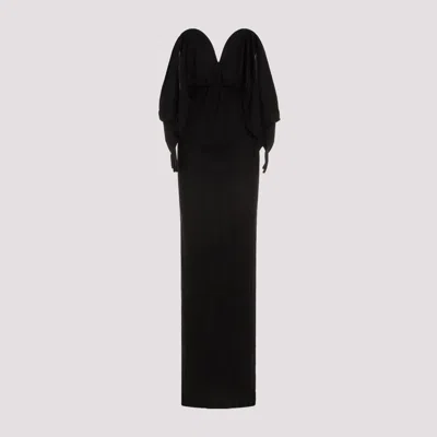 Shop Saint Laurent Black Viscose Long Dress