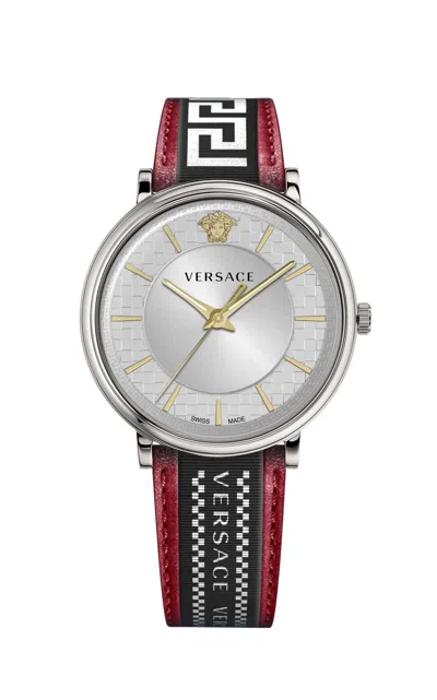 Shop Versace Men's V-circle 42mm Quartz Watch In Red