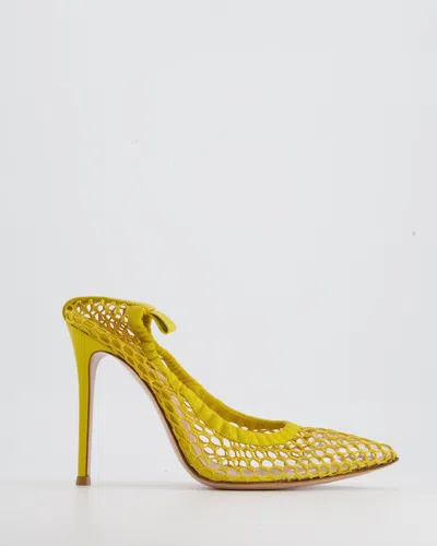 Shop Gianvito Rossi Gianvitto Rossi Mesh Pointed Toe Heels In Yellow