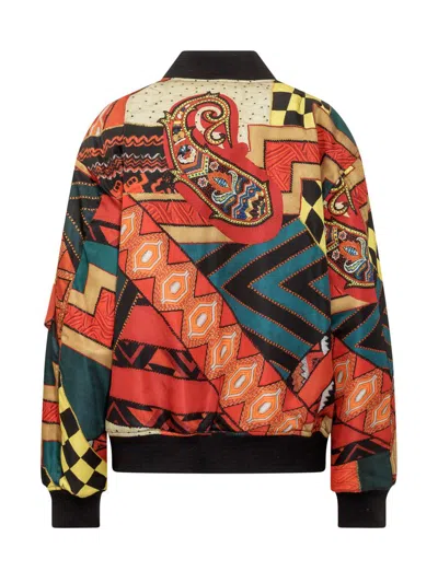 Etro Women's Patchwork Bomber Jacket | Size 42 | 13104 In Red