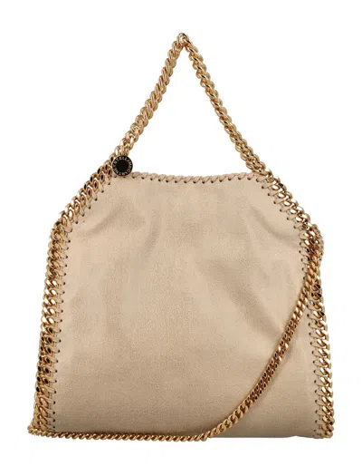 Shop Stella Mccartney Falabella Mini Tote Bag With Gold-chain In Butter Cream