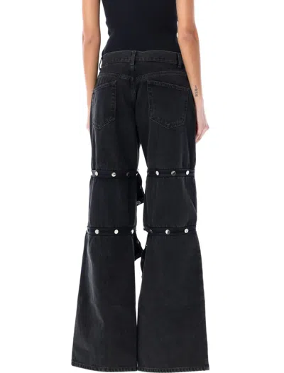 Shop Attico The  Jeans With Snaps In Black