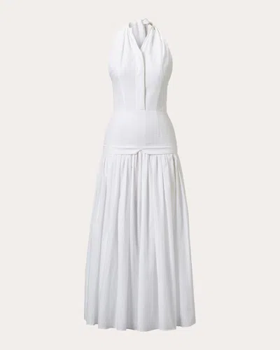 Tove Women's Quinn Woven Cotton Halterneck Midi Dress In White
