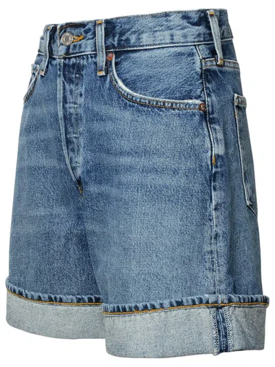 Shop Agolde 'dame' Shorts In Blue