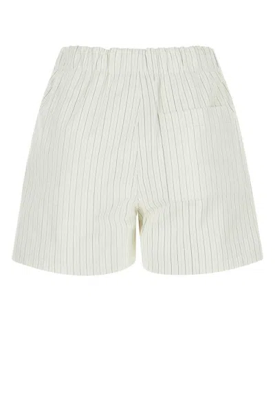 Bottega Veneta Pinstripe Poplin Shorts In Stripped