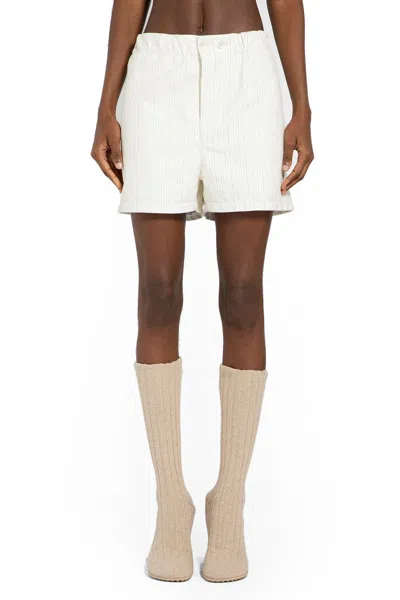 Bottega Veneta Pinstripe Poplin Shorts In Stripped
