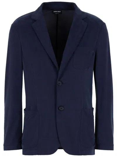 Shop Giorgio Armani Jacket Clothing In Blue