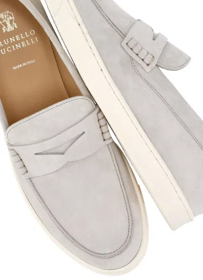 Shop Brunello Cucinelli Flat Shoes Grey