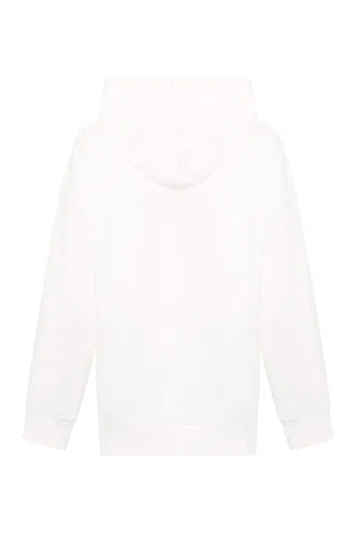 Shop Moncler Hooded Sweatshirt In White