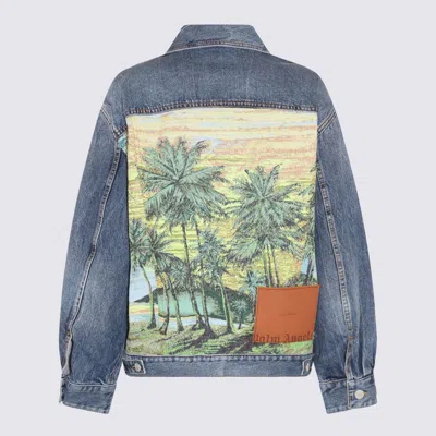 Shop Palm Angels Sunrise Print Jacket In Blue