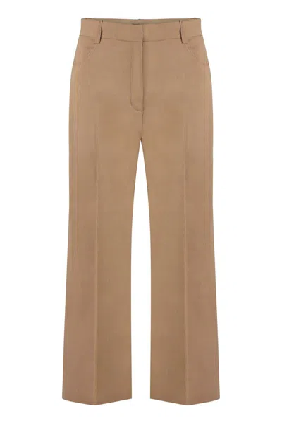 Shop Pinko Protesilao Cropped Trousers In Camel