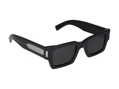 Shop Saint Laurent Eyewear Sunglasses In Black Crystal Grey