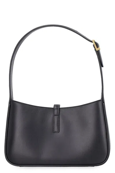 Shop Saint Laurent Le 5 À 7 Leather Shoulder Bag In Black