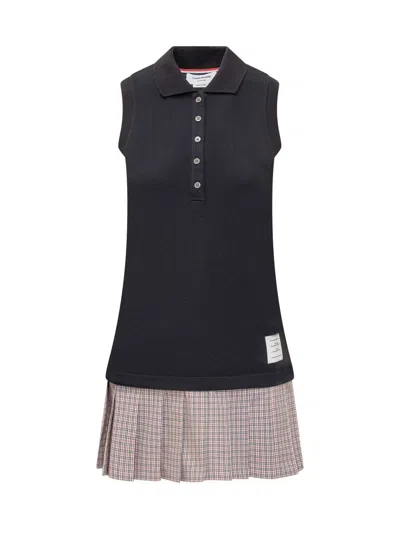 Shop Thom Browne Cotton Polo Dress In Blue
