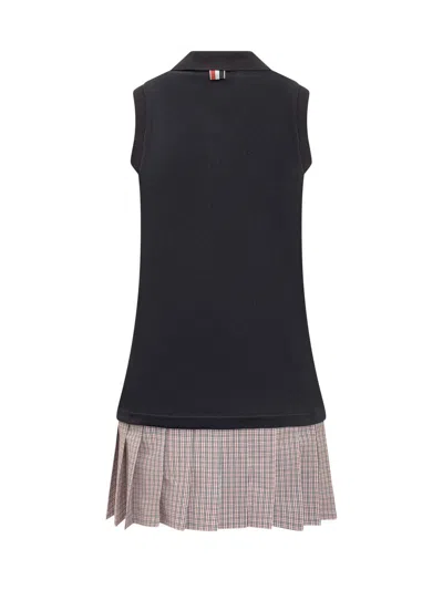 Shop Thom Browne Cotton Polo Dress In Blue