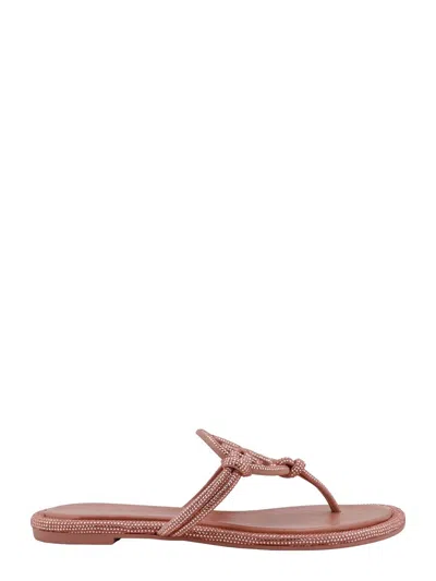 Shop Tory Burch 'miller Knotted Pave' Sandals In Pink
