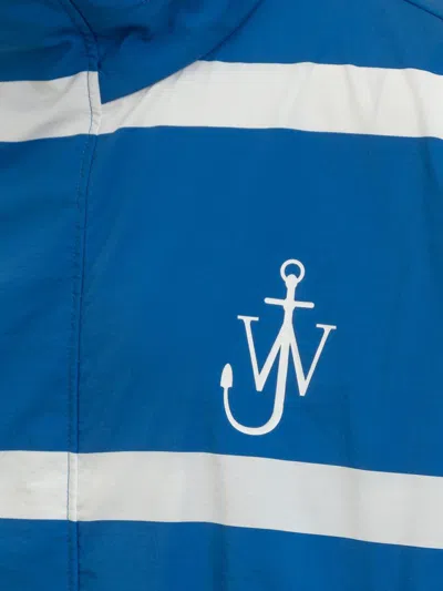 Shop Jw Anderson J.w. Anderson Logo Print Striped Jacket In Blue