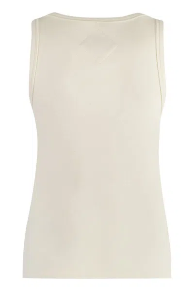 Shop Mcm Knitted Tank Top In Ivory