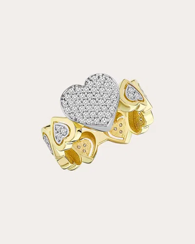 Shop Melis Goral Women's Heartbeat Ring In Gold