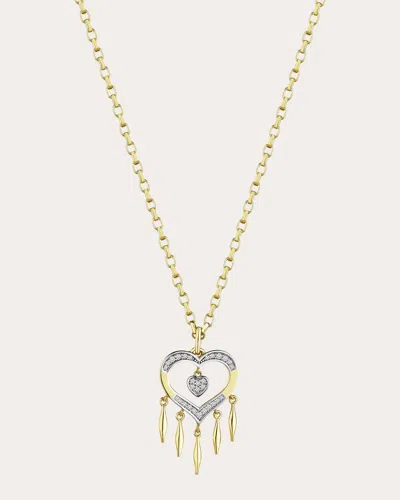 Shop Melis Goral Women's Heartbeat Pendant Necklace In Gold