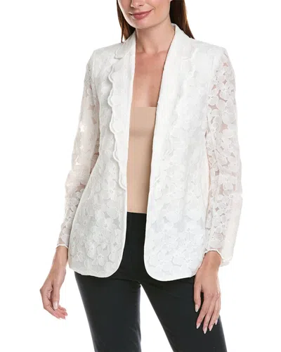 Shop Anne Klein Scalloped Jacket In White