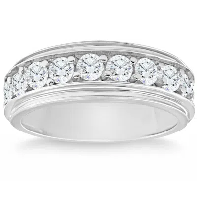 Pompeii3 2ct Diamond Men's Ring In 10k White Or Yellow Gold 10-stone In Multi