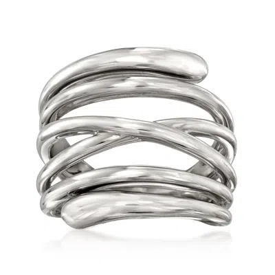 Shop Ross-simons Italian Sterling Silver Highway Ring In White