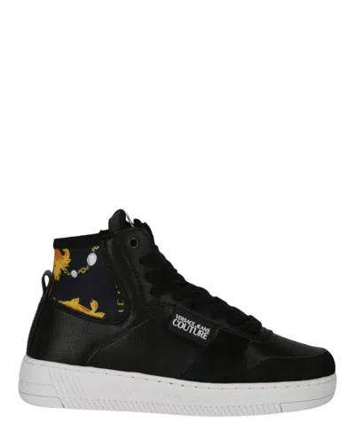 Versace Jeans Meyssa Baroque High-top Sneakers In Black