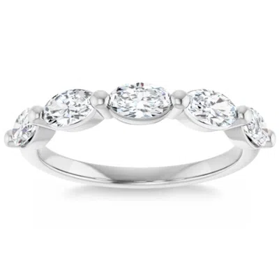 Pompeii3 1.75ct Oval Diamond Wedding Ring Anniversary Stackable Band 14k Gold Lab Grown In Multi