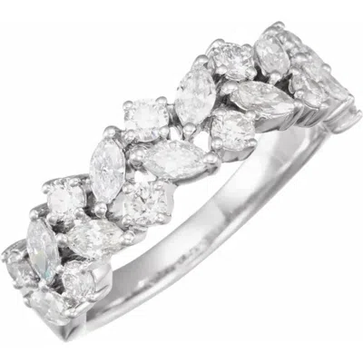 Pompeii3 1 1/3ct Marquise Designed Anniversary Band Cut 14k Gold Lab Grown In Multi