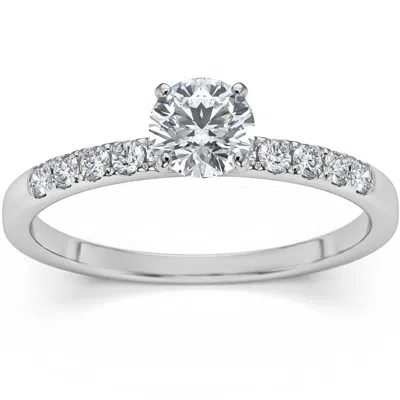 Pompeii3 1/2ct Round Cut Diamond Engagement Ring In White Yellow Or Rose Gold In Multi