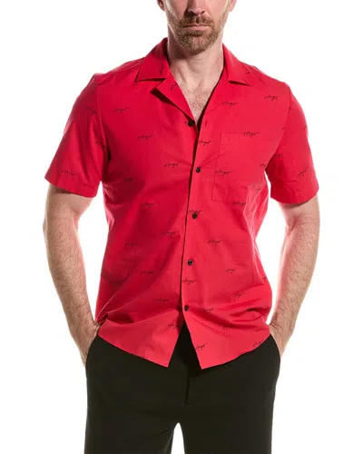 Shop Hugo Boss Hugo  Straight Fit Shirt In Red
