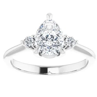 Pompeii3 1 1/4ct Pear Shape Lab Grown Diamond Engagement Ring White Yellow Or Rose Gold In Multi