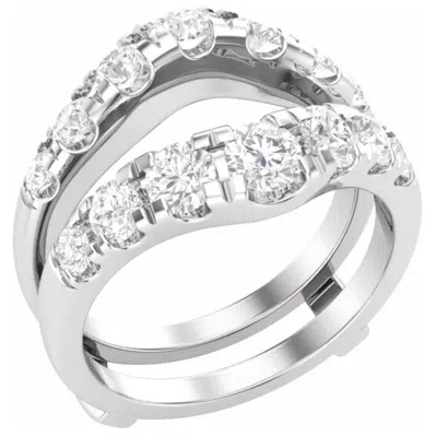 Pompeii3 2ct Tw Diamond Wedding Guard Band Insert Engagement Ring 14k Gold Lab Grown In Multi