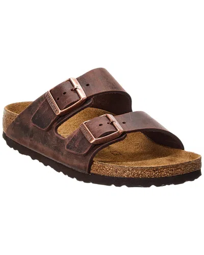 Shop Birkenstock Arizona Narrow Leather Sandal In Brown
