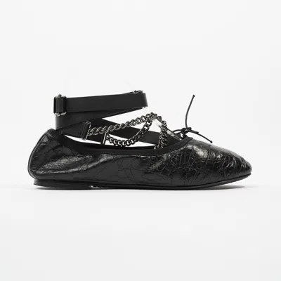 Shop Valentino Rockstud Ballet Flat Leather In Black