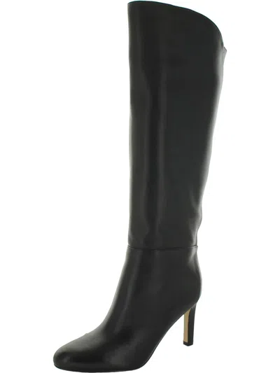 Nine West Richy Womens Wide Calf Leather Knee-high Boots In Black